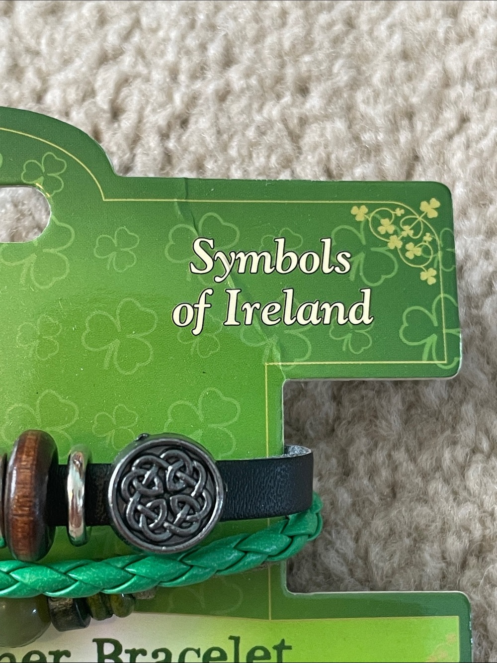 Irish Connemara Marble Leather Bracelet - Picture 3 of 9